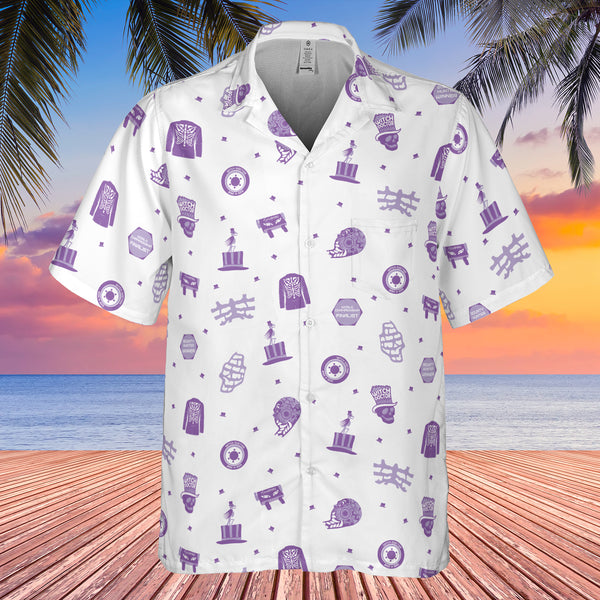 Hawaiian Shirt - White Pattern Print (Adult Sizes)